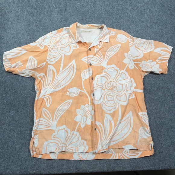 Tommy Bahama Other - Tommy Bahama Floral Linen Button Up Shirt Mens XL Short Sleeve Coral Beach Relax